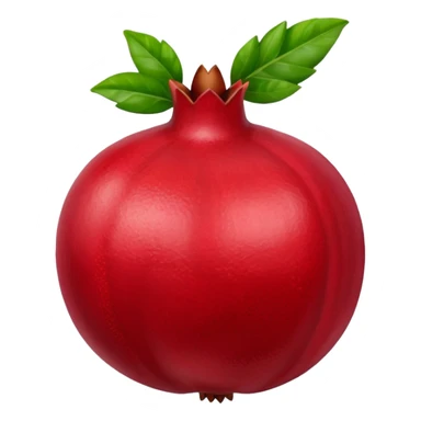 whole pomegranate with leaf sticker