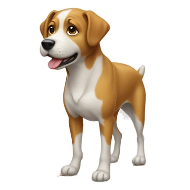 Dog standing on wood sticker