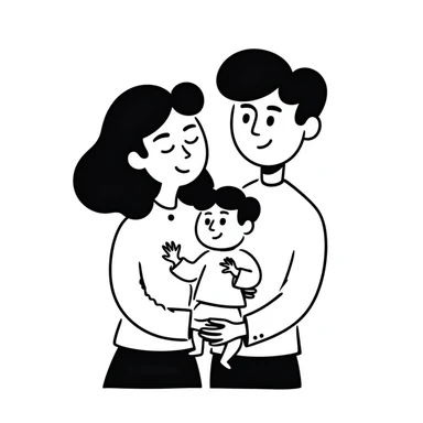 family with mom, dad, and baby sticker