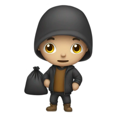 thief with a bag sticker
