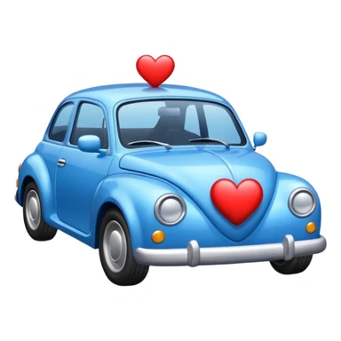 Blue car with heart sticker