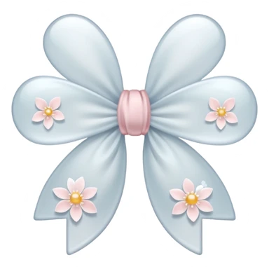 white sakura with a bow and frosted glass effect sticker