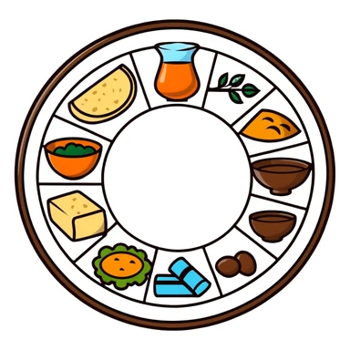 Passover seder plate with symbolic foods sticker