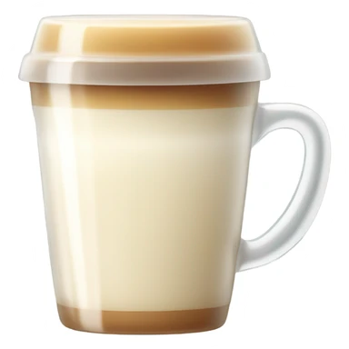 raf coffee in a glass cup no gradient just light cream color sticker