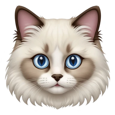 bicolor ragdoll cat face sticker