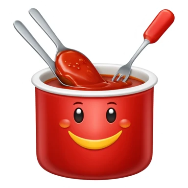 Makaroner med ketchup och skivad korv sticker