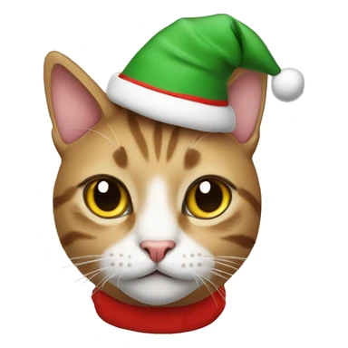 Cat with Christmas hat sticker