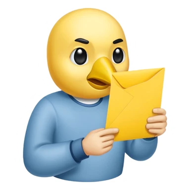 truthahnvogel holding yellow paper sticker