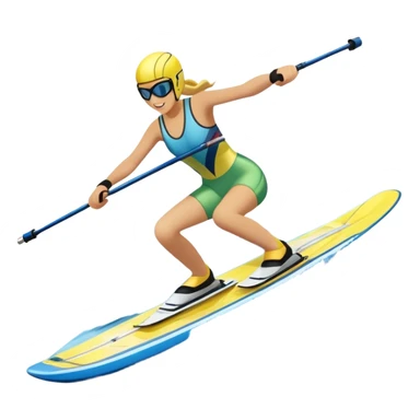 An icon featuring a close-up collage of water skis, splashing water across the surface. The design highlights the motion of the skis cutting through the water. Transparent background emphasizes the thrill of water skiing. sticker