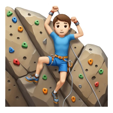 A man indoor rock climbing. But he's skinny and has short brown hair and he's white   sticker