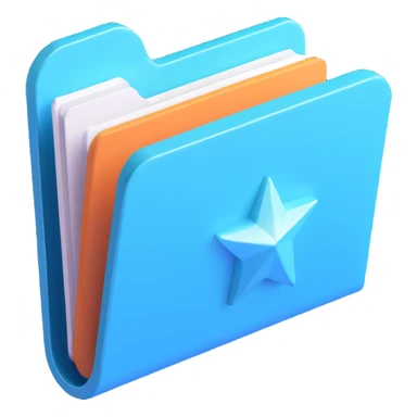 Make the aquamarine folder icon look 3D while keeping the aquamarine color. Maintain a clean and simple style. sticker