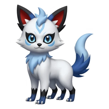 Delcatty-Litten-Zorua-Absol-Sprigatito-fusion, full body sticker