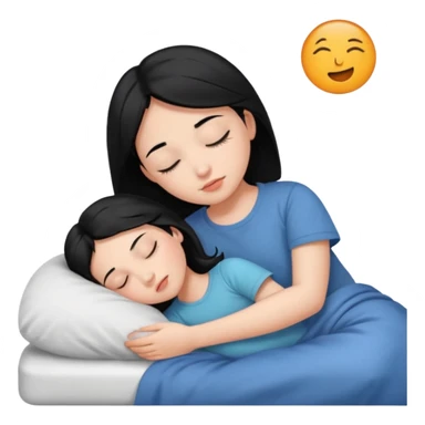 girl with black hair in short sleeves sleeping sticker