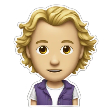 Heath Ledger cartoon wearing tee sticker
