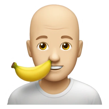 bald guy eating banana sticker