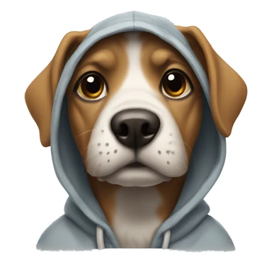 Dog wearing hoddie sticker