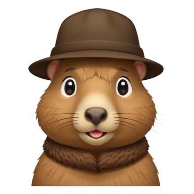 Cute Capybara wearing a hat sticker