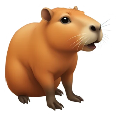 capybara with orange sticker