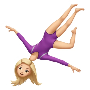 Girl doing backflip similar to acrobat emoji sticker
