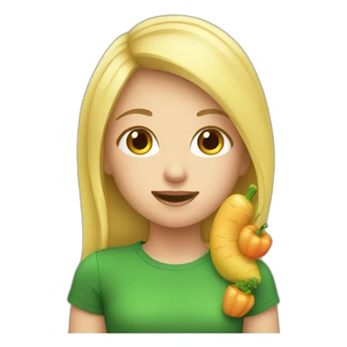 blonde girl who eats vegetables sticker
