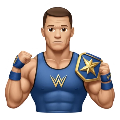 John Cena with wwe championship  sticker