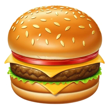 gold burger with shiny gold bun and patty sticker