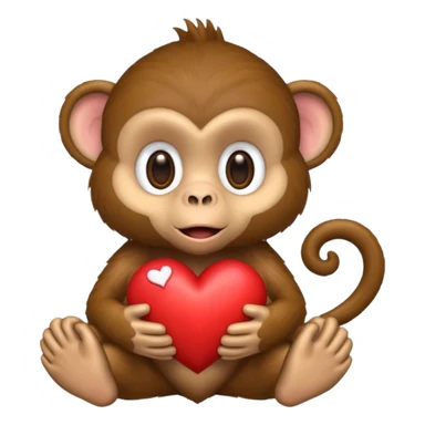un mono con un corazon sticker