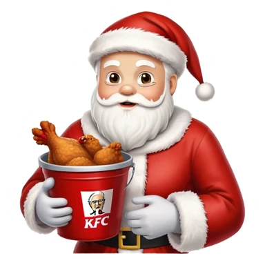 santa holding a bucket of "KFC" chicken sticker