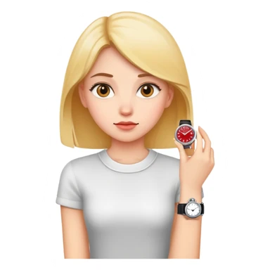 Girl looking at watch sticker