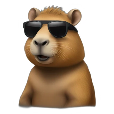 capybara german rave black outfit and sunglasses sticker