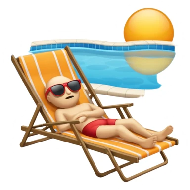 A brain lies in a deck chair wearing sunglasses at the edge of the pool. sticker