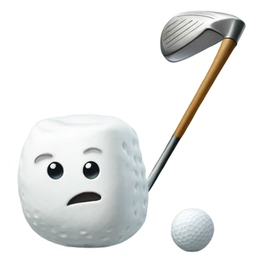 Marshmallow with golf club sticker