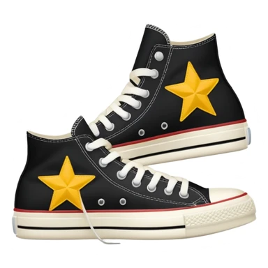 Zapatos converse de lado izquierdo negros con estampa de estrella sticker
