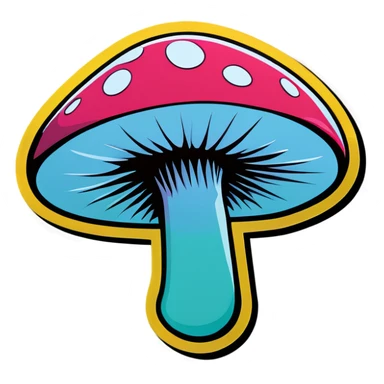 Pop art mushroom sticker