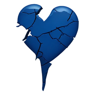dark blue broken heart  sticker