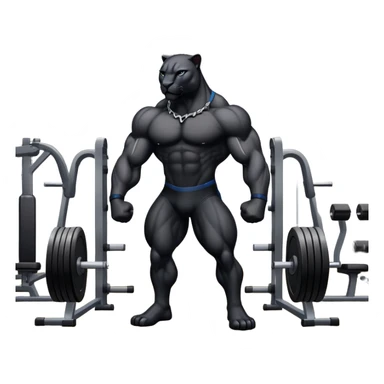 panter doing gym  sticker