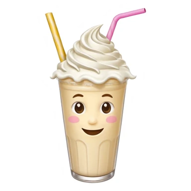 milkshake with a face and hair sticker