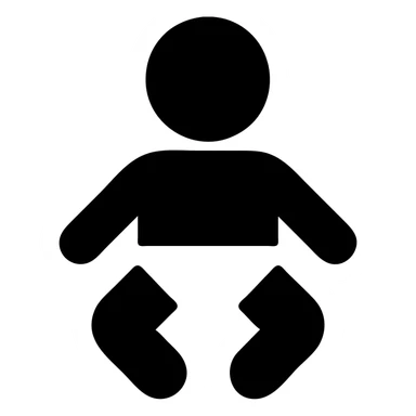 solid filled icon of a baby sticker