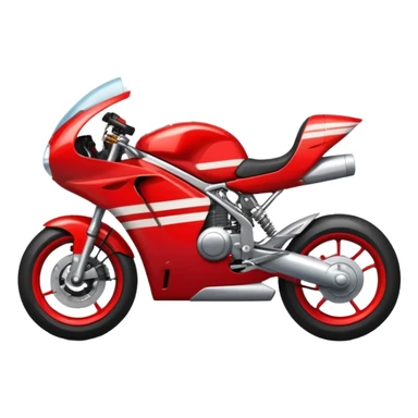 red motorbike with racing stripes sticker