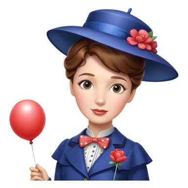 Mary Poppins with ballon sticker