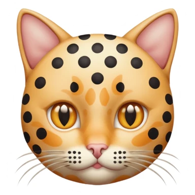 polka dots human body and cat face sticker