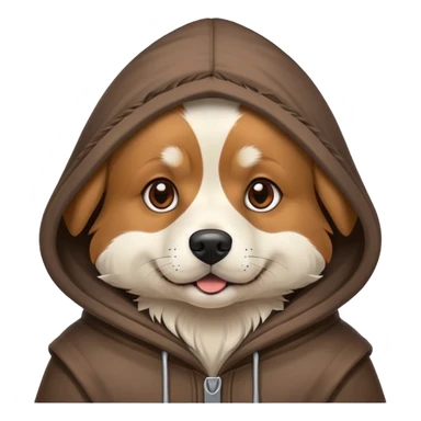 Dog wearing a hood sticker