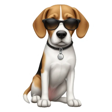 Dog breed beagle with sunglasses sticker