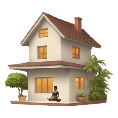 House with a yoga asana picture on it sticker