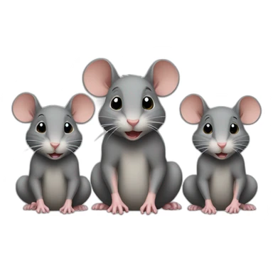 three rats and one male rat sticker