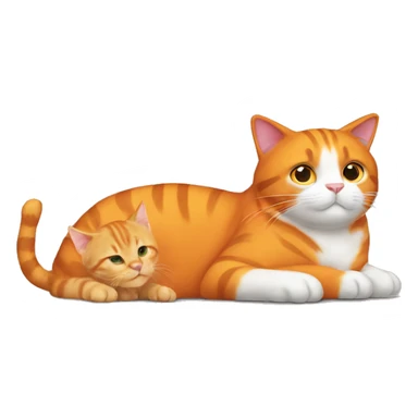 Big orange cat AND small tricolour kitty sticker