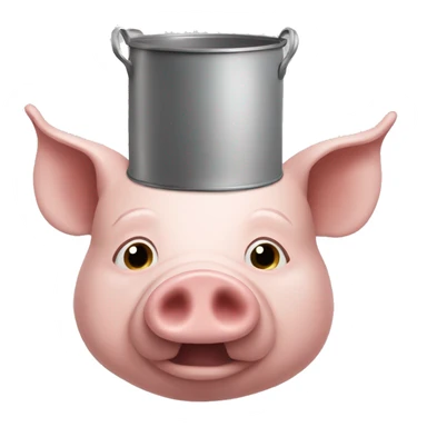A pig with a pot on its head sticker