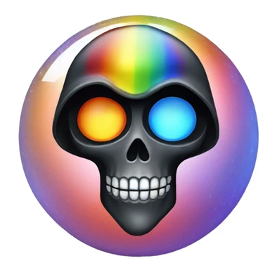 Rainbow grim reaper disco ball sticker