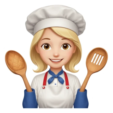 french girl baking sticker
