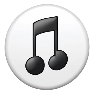 musical note on white circle background sticker